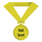gold medal with text gold level credential